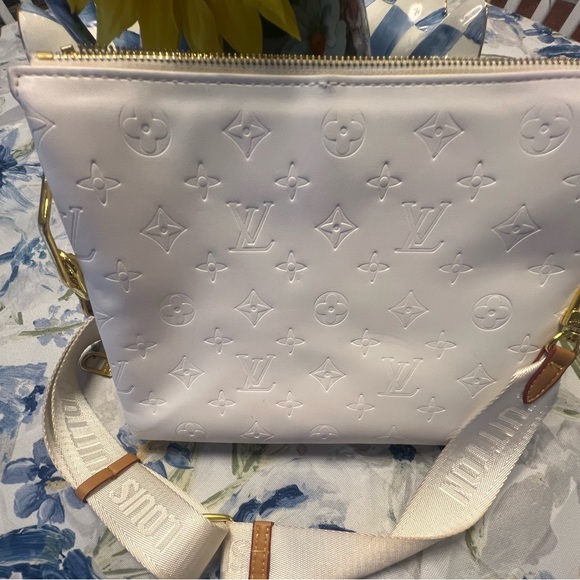 White Crossbody Bag with Gold Accents - Picture 6 of 6